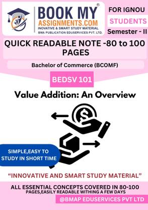 BEDSV 101 Value Addition: An Overview IGNOU Book | Fast Revision Notes | 130–150 Pages | High-Quality 80 GSM White Paper | Covers Important Topics & Previous Year Questions (Hindi Edition)