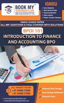 IGNOU BPOI 101 Introduction to Finance and Accounting BPO | Guess Paper | Important Question Answer |Diploma in Business Process Outsourcing Finance and Accounting (DBPOFA)