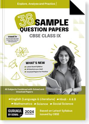 Gurukul 36 Sample Question Papers (Eng, Hindi A & B, Maths, Science, Social Science) CBSE Class 9 Exam 2024 : Fully Solved Solutions, Unsolved Papers, Latest Board Syllabus