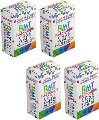 Oswaal CBSE RMT Flashcards Class 10 (Set Of 4 Flashcards) English, Science, Social Science, Mathematics (For 2023 Exam)