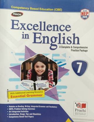 Prachi Excellence in English A Complete & Comprehensive Practice Package Class 7(with Additional Learning Resource Essential Grammar)