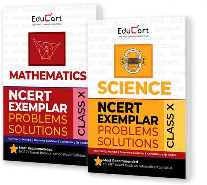 Educart NCERT Exemplars Class 10 Science & Mathematics 2025 Problems Solutions (For 2025-26 Board Exam)