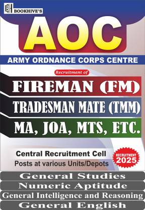 AOC Fireman, Tradesman Mate , MA, JOA , MTS Etc. 2024-2025 (Army Ordnance Corps Centre) 4 Books