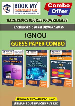 IGNOU MCS014 MCS023 BCS031 Study Material (Guess Paper)for Ignou Student-Bachelor Of Computer Applications (BCA)