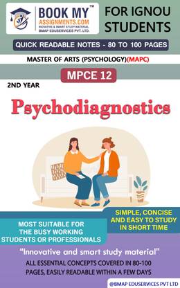 IGNOU MPCE 12 Psychodiagnostics Quick Readable Notes | Important Topic-wise Conceptual Notes | DEGREE