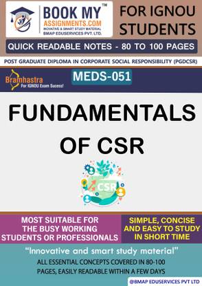 IGNOU MEDS-051 Fundamentals of CSR Quick Readable Notes | Important Topic-wise Conceptual Notes | DIPLOMA
