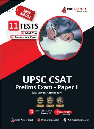 UPSC CSAT Prelims (Paper - 2) Book  - 2024 (English Edition) - Civil Services Aptitude Test - 8 Mock Tests and 3 Previous Year Papers with Free Access to Online Tests