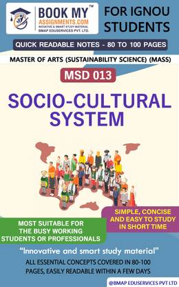 IGNOU MSD 13 Socio-Cultural System Quick Readable Notes | Important Topic-wise Conceptual Notes | Master of Arts (Sustainability Science) (MASS)