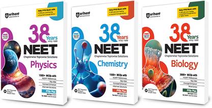 Arihant NEET 38 Years Chapterwise - Topicwise Solutions Physics, Chemistry, Biology Exam (2025-1988) | 1500+ MCQs with NCERT References | NEET 2022 & 2024 | English Medium