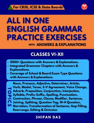All in One English Grammar Practice Exercises (CBSE, ICSE & State Boards)