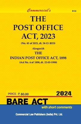 Post Office Act, 2023 Alongwith The Indian Post Office Act, 1898