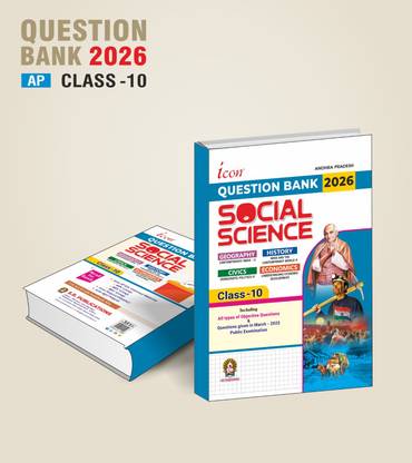 ICON A.P 10TH CLASS SOCIAL SCIENCE QUESTION BANK,2026 E.M.  - A.P 10th Class Social Studies Question Bank – ICON SSC Book 2026