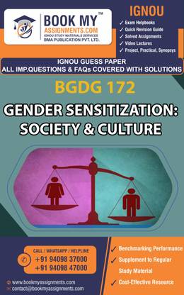 IGNOU BGDG 172 Gender Sensitization: Society and Culture | Guess Paper | Important Question Answer |Bachelor's (Honours) Gender and Development