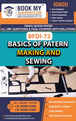IGNOU BFDI 72 Basics of Patten Making and Sewing | Guess Paper| Important Question Answer | Certificate in Fashion Design (CFDE)