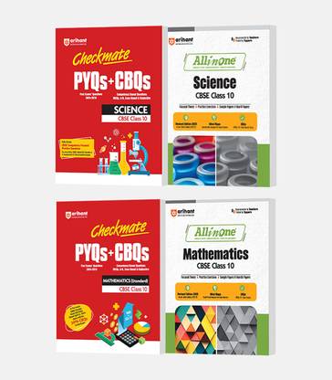 All in one and Checkmate Mathematics & Science Class 10th I Compete Study, Practice, Assessment I Competency Based Questions (CBQs) book