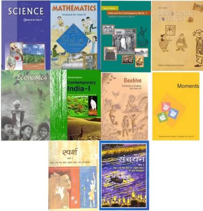 NCERT CLASS 9TH BOOK SET With Hindi-Sparsh and sanchayan class 9th total 10 books in English latest edition 2022