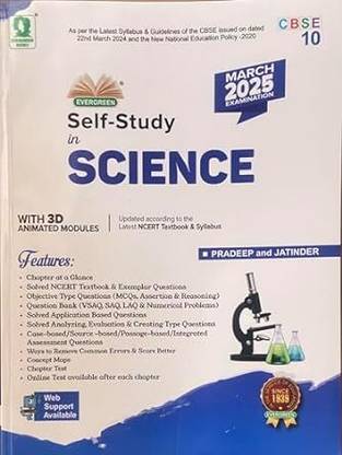 Evergreen Cbse Self-Study In Science Class 10 For 2025 Examination