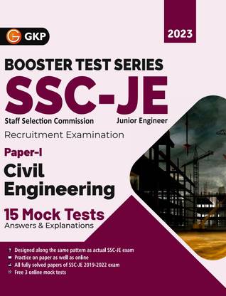 SSC 2023 : Booster Test Series - JE Paper I - Civil Engineering - 15 Mock Tests (includes 2019-2022 papers) by GKP