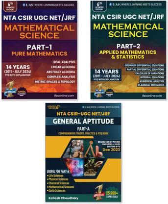 CSIR NET Mathematical Science And General Aptitude Combo PYQ Books  - 2025 | Topicwise Solved Papers (2011–Feb 2025) with Explanations | Pure & Applied Mathematics + Statistics + General Aptitude | For MSc/BSc | IFAS Publications