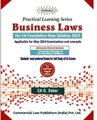 Practical Learning Series Business Laws for CA Foundation New Syllabus 2023
