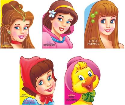 Fancy Story Board Book - Pack 1  - For Kids – Set of 5 Classic Tales Including Cinderella, Snow White, Little Mermaid, Little Red Riding Hood, and The Ugly Duckling for Early Reading and Fun