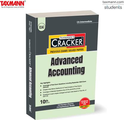 Taxmann's CRACKER for Advanced Accounting (Paper 1 | Advanced Accounts) – Covering Past Exam Questions (Sub-Topic-Wise) & Answers with RTPs/MTPs | CA Inter | New Syllabus | Jan./May 2025 Exams