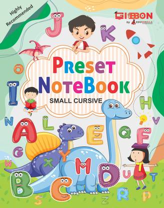 Preset Notebook Small Cursive  - English Alphabet a to z Writing Book for Kids | Practice Exercise & Colourful Illustrations for Children