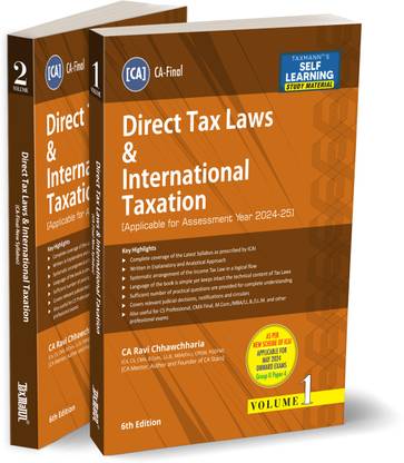 Taxmann's Direct Tax Laws & International Taxation | 2 Vols | Paper 4 | DT | A.Y. 2024-25 – Perfect balance b/w detailed studies & summarised approach | CA Final | New Syllabus | May 2024 Exams