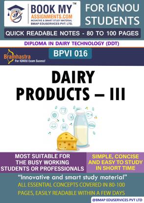 IGNOU BPVI 16 Dairy Products - III Study Material For IGNOU Students Latest Edition Conquer Complex Concepts
