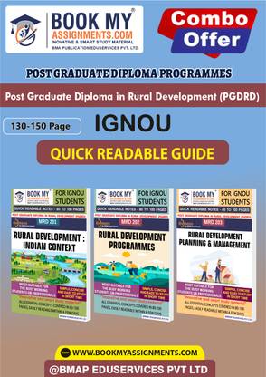 IGNOU MRD201 MRD202 MRD203 Quick Readable Notes Comprehensive Study Guide for IGNOU Students Post Graduate Diploma in Rural Development (PGDRD) In Hindi