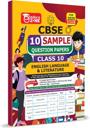 CBSE 10 Sample Question Papers Class 10 English Language & Literature Book (For Board Exam 2025)