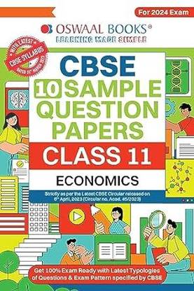 Oswaal CBSE Sample Question Papers Class 11 Economics Book (For 2024 Exams ) | 2023-24