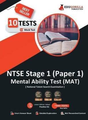 NTSE Stage 1 Paper 1 MAT (Mental Ability Test) Book  - 2024 (English Edition) - 10 Full Length Mock Tests (1000 Solved Questions) with Free Access to Online Tests