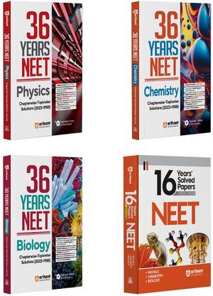 Arihant 16 Years Solved Papers and 36 Years Chapterwise Topicwise Solutions NEET Physics, Chemistry, Biology 2024 (Set of 4 Books)
