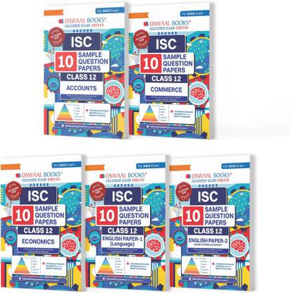 ISC Class 12 Sample Question Papers: Accounts,Commerce,Eco,Eng 1&2(Set of 5)2025