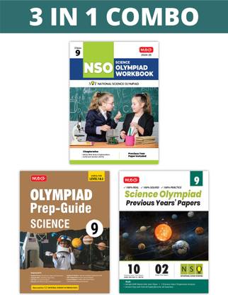 MTG National Science Olympiad (NSO) Workbook, Prep-Guide & Previous Years Papers (PYQs) with Mock Test Paper Class 9 - SOF Olympiad Books For 2024-25 Exam (Set of 3 Books)