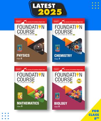 MTG Foundation Course Class 8 Physics, Chemistry, Mathematics & Biology Book Edition 2025 Set of 4 Books For IIT JEE, NEET, NSO Olympiad, CUET, NVS, KVPY & Boards Exam| Based on NCERT Latest Pattern Paperback, MTG Editorial Board|New Latest Edition For 2025-2026