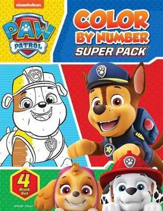 Paw Patrol Color By Number Super Boxset : Pack of 4 Coloring Books For Kids  - By Miss & Chief
