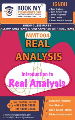 IGNOU MMT004 Real Analysis | Guess Paper| Important Question Answer | Master of Science (Mathematics with Application in Computer Science) (MSCMACS)