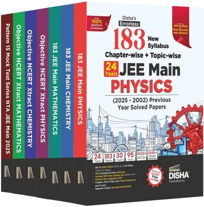 Disha Combo (7 Books) Victory NTA JEE Main 2026 New Syllabus Study Notes, Chapter-wise PYQs & Test Series 3rd Edn | Physics, Chemistry & Mathematics Study Package, PYQs & Mock Tests | 100% Solutions