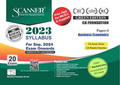 Business Economics (Paper 4 | CA Foundation) Scanner - Including questions and solutions | 2023 Syllabus | Applicable for September 2024 Exam | Green Edition