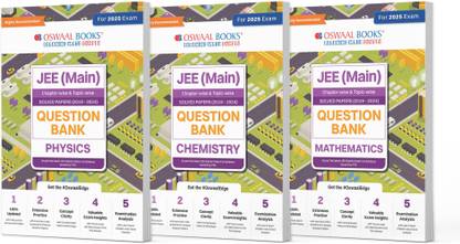 Oswaal JEE Main Question Bank | Chapter-wise & Topic-wise Solved Papers (2019-2024) | Physics | Chemistry & Mathematics (Set Of 3 Books) For 2025 Exam