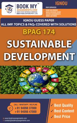 IGNOU BPAG 174 Sustainable Development | Guess Paper | Important Question Answer | Bachelor of Arts (BAG)Public Administration