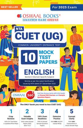 Oswaal Nta Cuet (Ug) 10 Mock Test Papers English (for 2023 Exam)