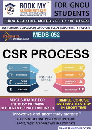IGNOU MEDS 052 CSR Process Study Material (Quick Readable Notes) For Ignou Student.