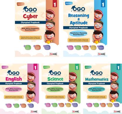 Full Marks OGO Olympiad Books for Class 1 | Combo of 5 Books (Math, Science, English, Reasoning & Cyber) - Engaging Guides with Practice Papers, Interactive Exercises & Concept Videos for 2024-25