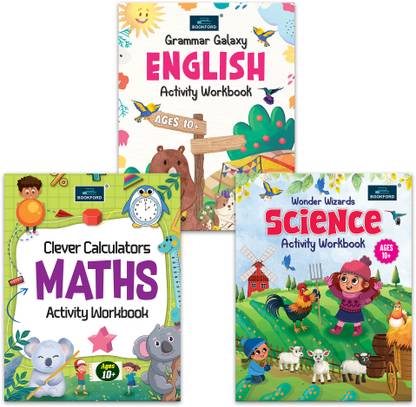 Activity Workbook Ages 10+ (Set of 3 books)-Grammar Galaxy English, Clever Calculators Maths, Wonder Wizards Science