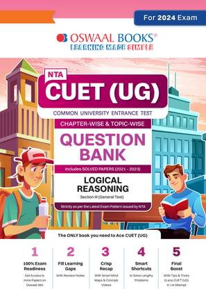 Oswaal NTA CUET (UG) | Question Bank Chapterwise & Topicwise Logical Reasoning (2024)