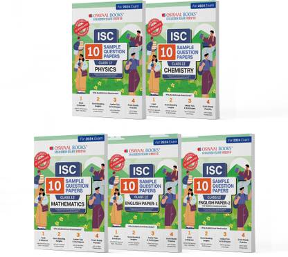 Oswaal ISC 10 Sample Question Papers Class 12 Physics, Chemistry, Mathematics, English Paper-1 & 2 (Set of 5 Books) For Board Exams 2024 (Based On The Latest CISCE/ISC Specimen Paper)