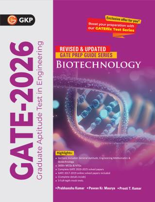 GKP GATE 2026 Biotechnology Guide – 3600+ Practice MCQs with Solved Papers (2020–2025) | Complete Guide for GATE Biotech Exam Preparation